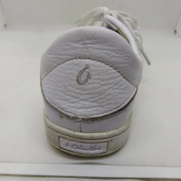 Olukai Pehuea Li Ili Sneakers Womens W8 White Leather Casual Comfy Retro 90s Y2K - Picture 9 of 12